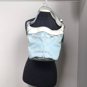 Coach Light Blue Shoulder Purse w/ Storage Bag